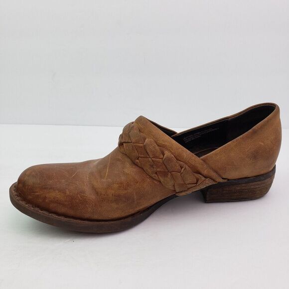 Born Hensley Womens Size 8 Brown Leather Slip On Western Clog Bootie Shoes - Picture 3 of 11